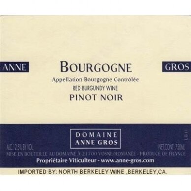 Domaine Anne Gross Pinot Noir Bourgogne A.O.C. 2020 0,75L 1